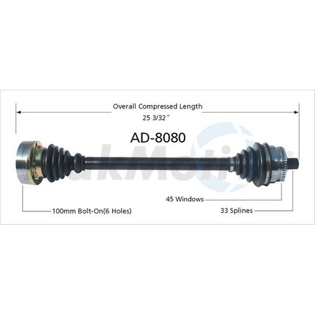 Surtrack Axle Cv Axle Shaft, Ad-8080 AD-8080